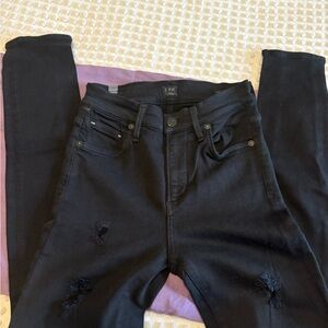 Citizens Of Humanity Distressed Black Skinny Jeans GUC